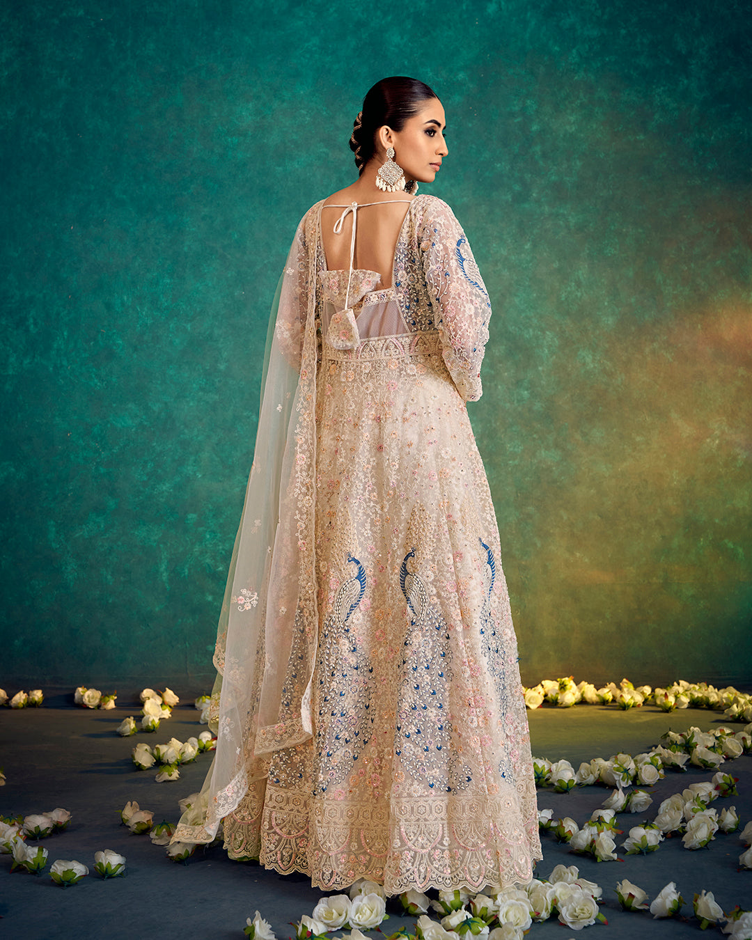 Ivory Elegance Embroidered Indowestern